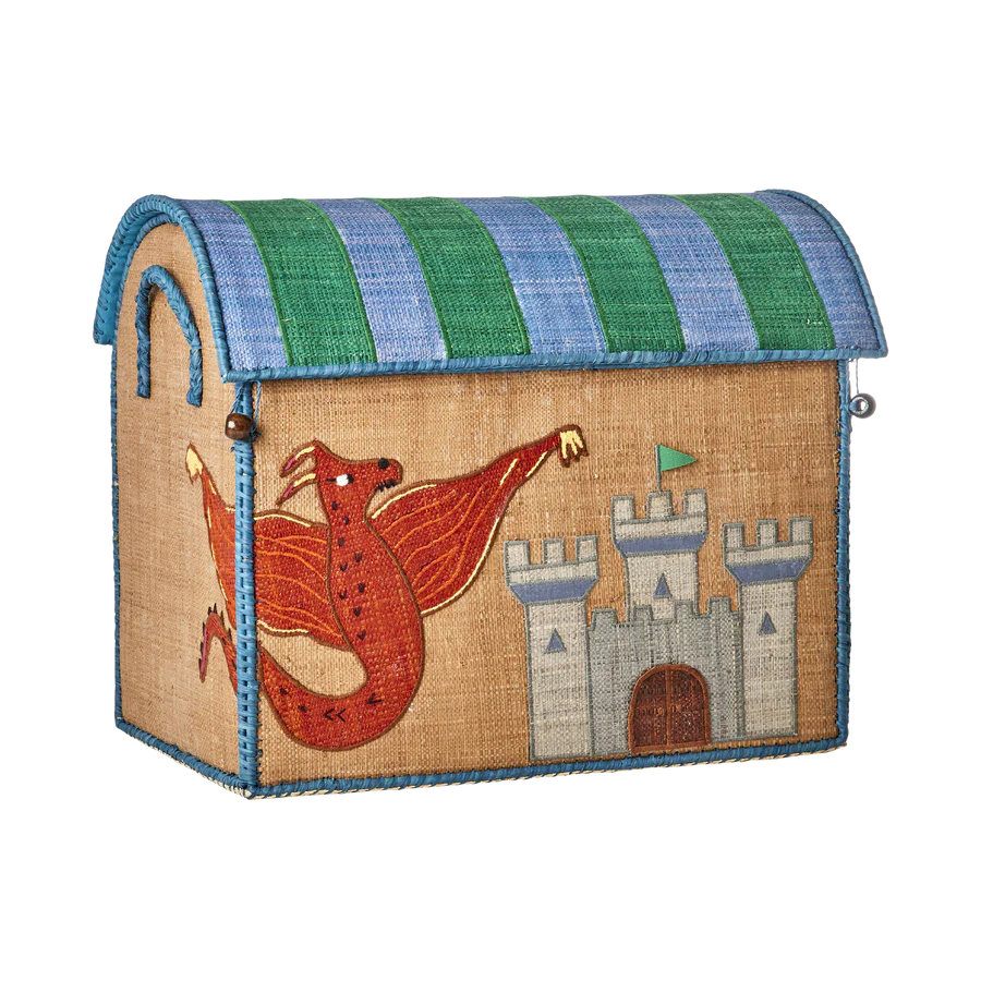 Medium Dragon Raffia Play & Toy Storage Basket - Rice DK