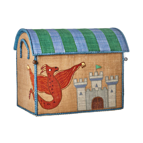 Medium Dragon Raffia Play & Toy Storage Basket - Rice DK