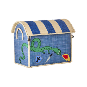 Small Dragon Raffia Play & Toy Storage Basket - Rice DK