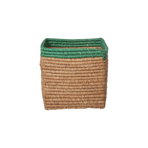 Tea Small Square Raffia Storage Basket - Rice DK