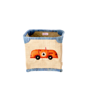 Toy Car Small Raffia Basket, Natural - Rice DK
