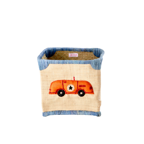Toy Car Small Raffia Basket, Natural - Rice DK