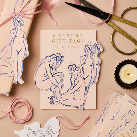 Blue Nudes Gift Tags - Wanderlust Paper Co.