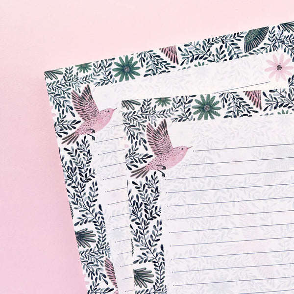 Flying Birds Recycled Paper A5 Notepad - Bonbi Forest