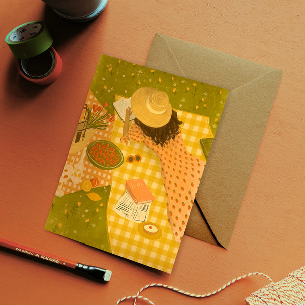 Book Picnic Greeting Card - Emy Lou Holmes