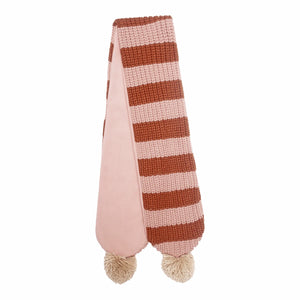 Pink Cosy Striped Knitted Scarf - Rockahula