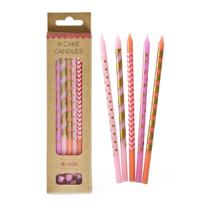 Pink Long Cake Candles - Rice DK