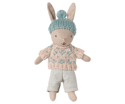 Micro Sand Winter Rabbit in Mint - Maileg