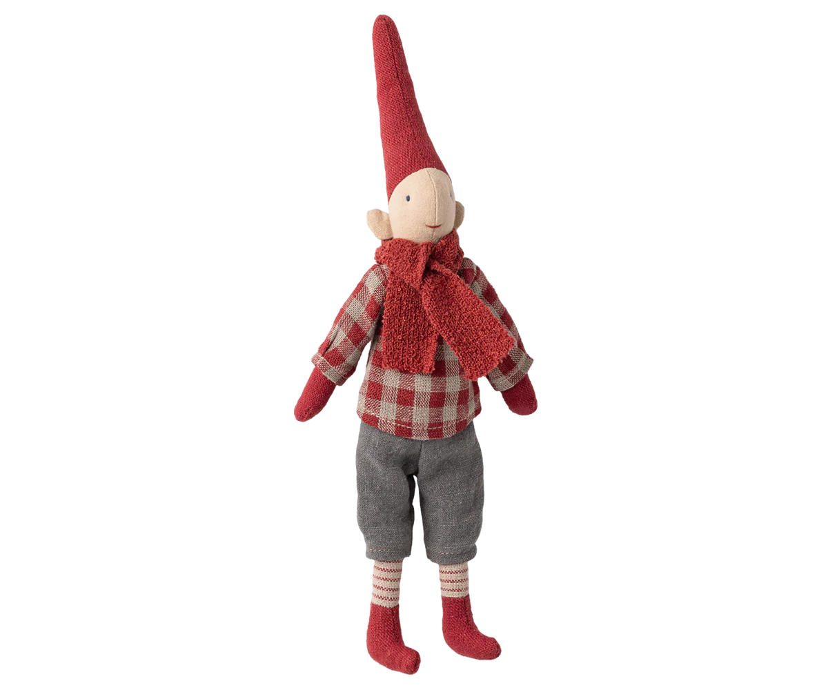 Boy Pixy Size 1, Red Checkered Shirt - Maileg