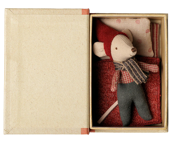Baby Christmas Mouse in Book - Maileg