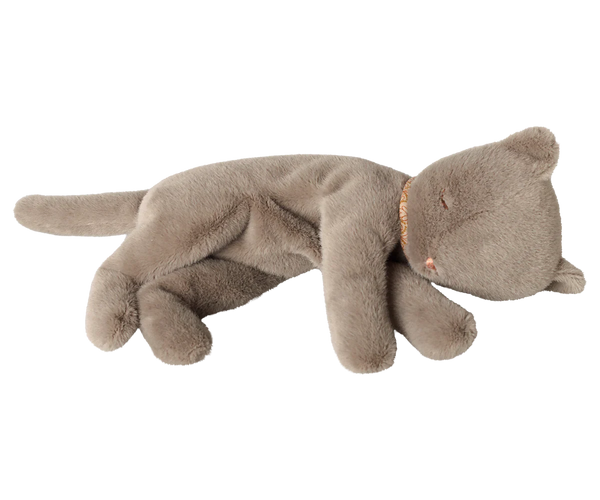 Medium Grey Sleeping Kitten Plush - Maileg