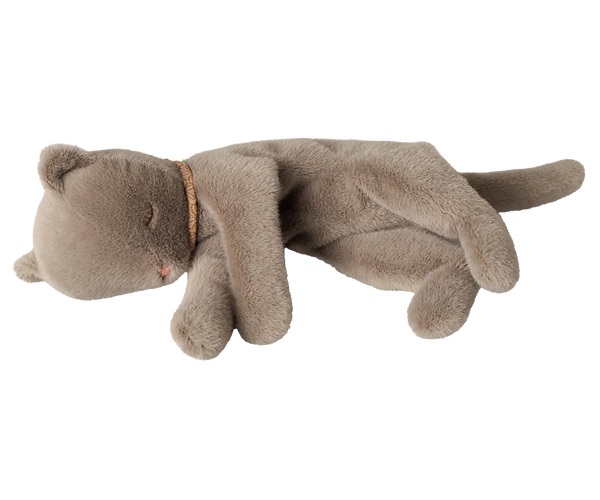 Medium Grey Sleeping Kitten Plush - Maileg