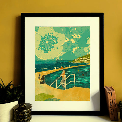 Clevedon Marine Lake A3 Print - Emy Lou Holmes