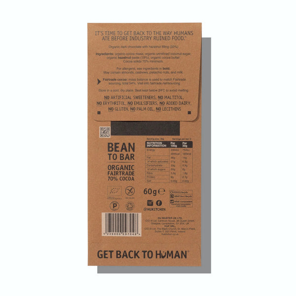 Hazelnut Butter Dark Chocolate Bar - HU