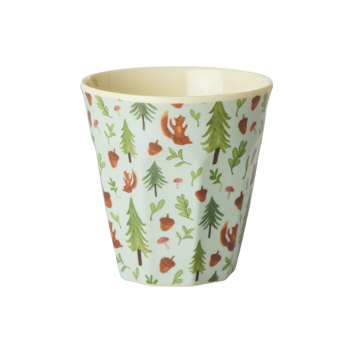 Cup with forest pattern on a white background