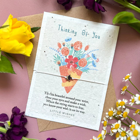 Thinking of You - Plant a Wish Adjustable Charm Bracelet - by Mollie&Izzie
