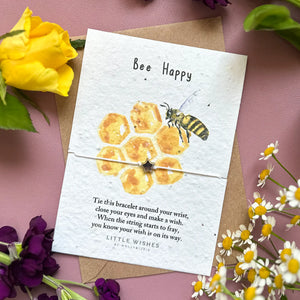 Bee Happy - Plant a Wish Adjustable Charm Bracelet - by Mollie&Izzie