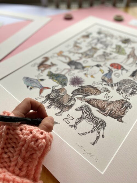 Animal Alphabet Print - A4 - Kathryn Pow Art