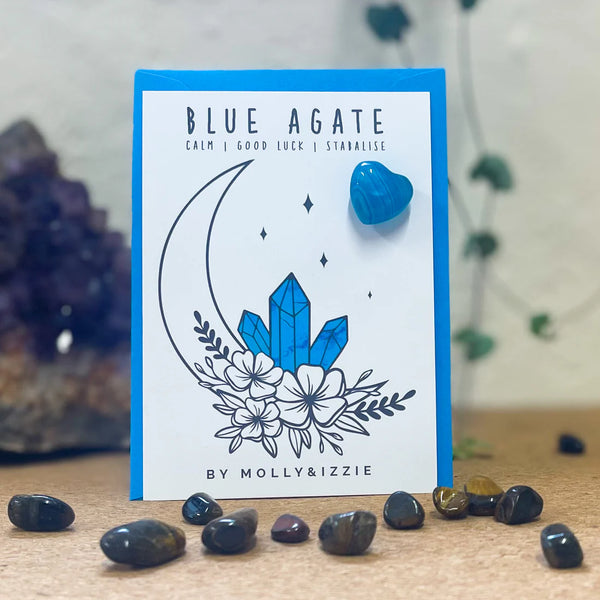 Blue Agate Crystal on Card - by Molly&Izzie