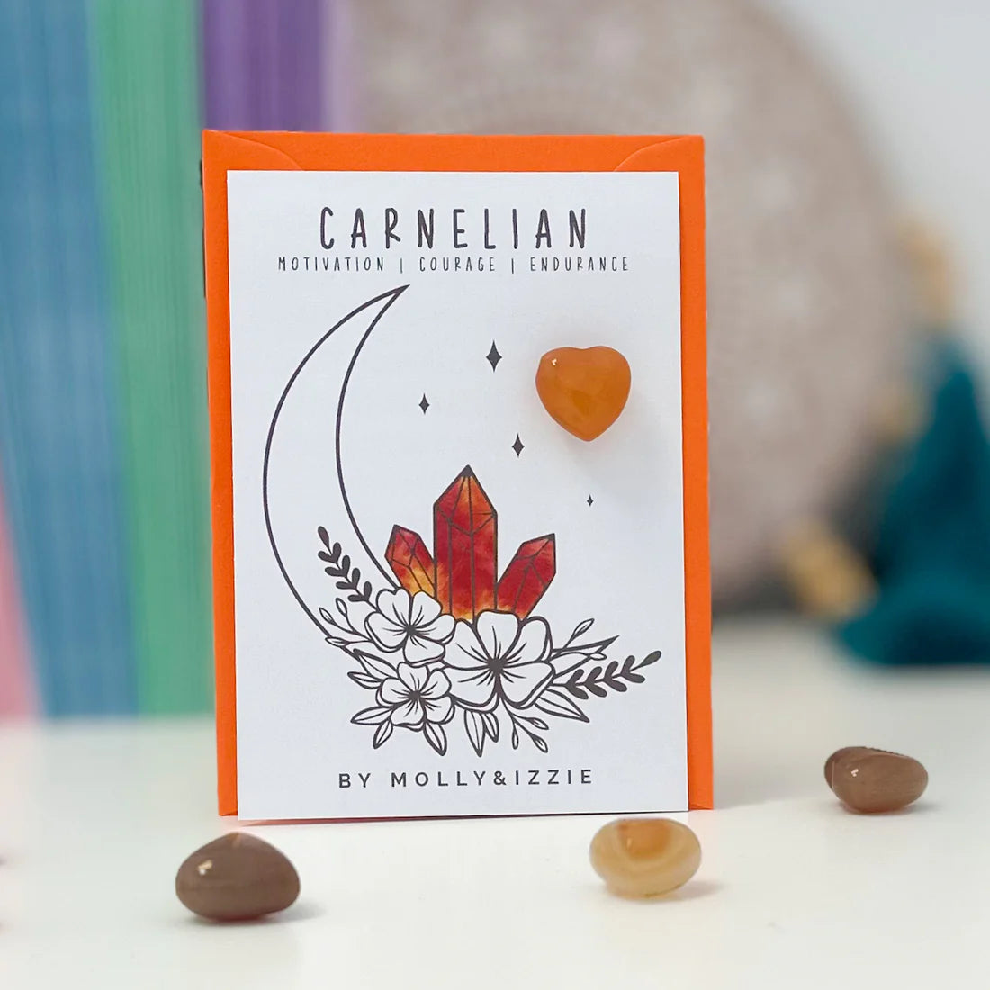 Carnelian Crystal on Card - by Molly&Izzie