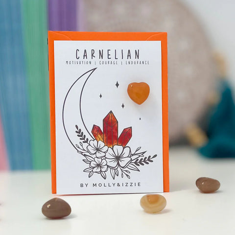 Carnelian Crystal on Card - by Molly&Izzie