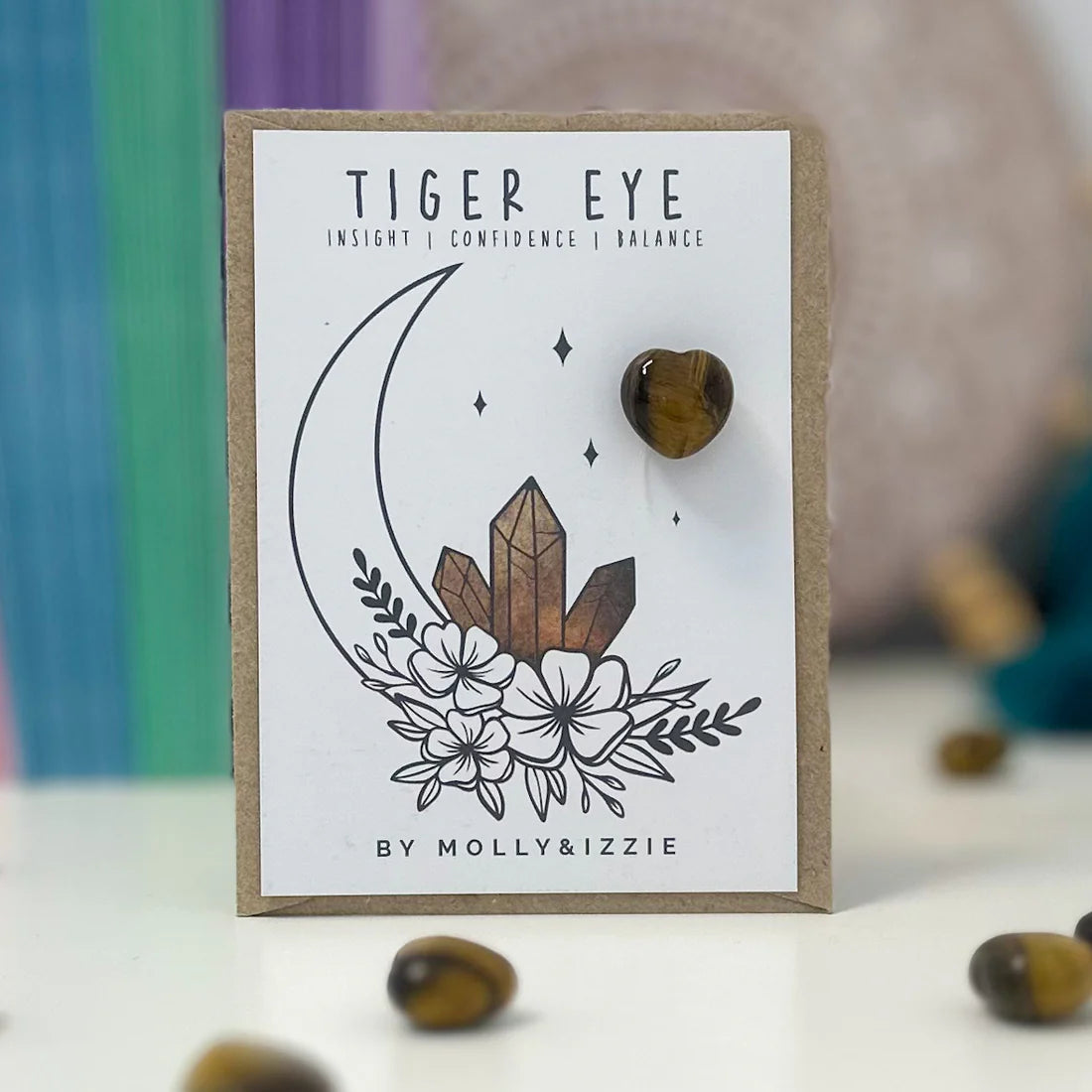 Tiger Eye Crystal on Card - by Molly&Izzie