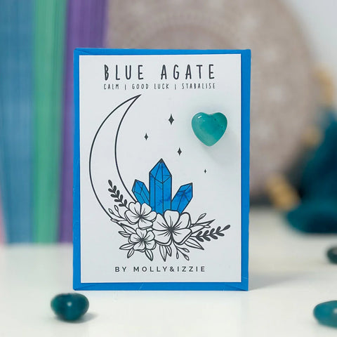 Blue Agate Crystal on Card - by Molly&Izzie