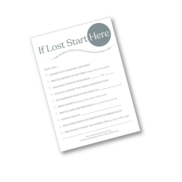 If Lost Start Here Daily Checklist - If Lost Start Here