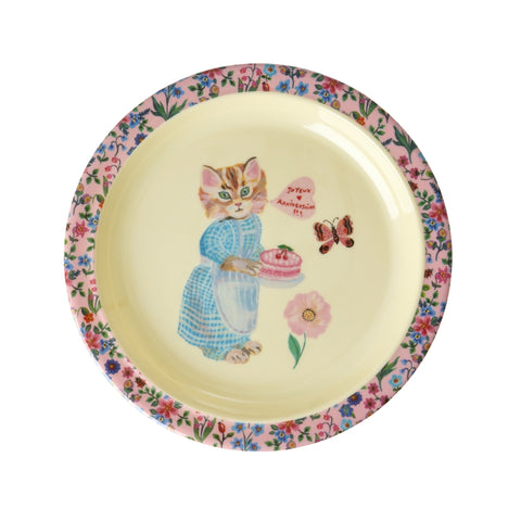 Pink Nathalie Lété Print Melamine Plate - Rice DK