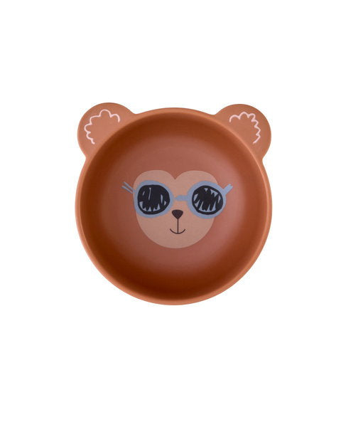 Brown Monkey Print Melamine Bowl - Rice DK