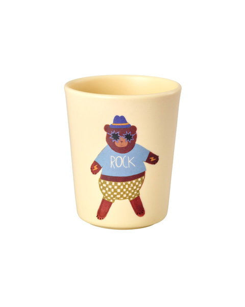 Small Cream Bear Print Melamine Cup - Rice DK