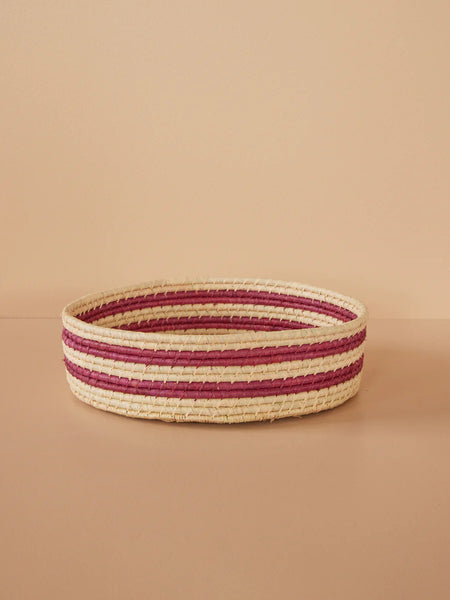 Large Aubergine Round Raffia Basket - Rice DK