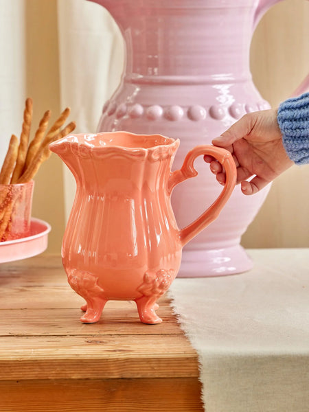 Large Coral Ceramic Jug - Rice DK