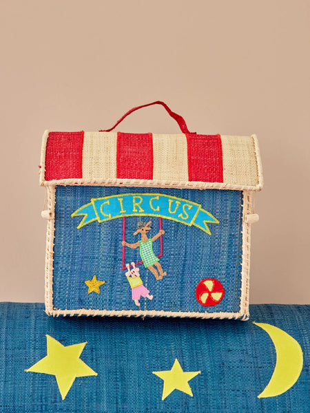 Kids Raffia Circus Theme Bag - Rice DK