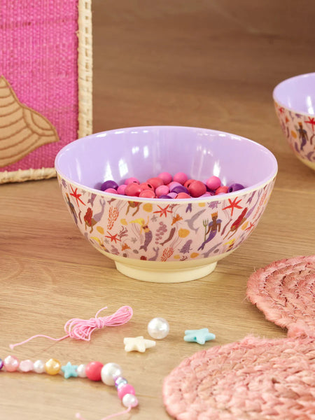 Mermaid Print Medium Melamine Bowl - Rice DK