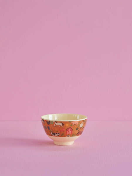 Farm Print Small Melamine Bowl - Rice DK