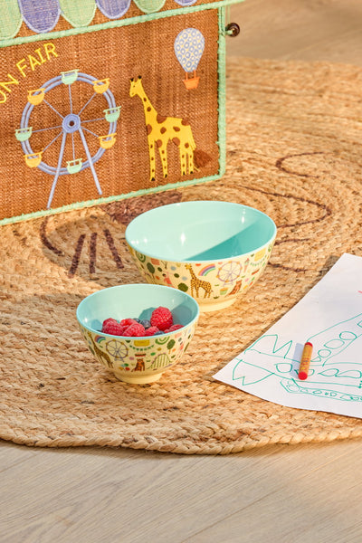 Blue Fun Fair Print Medium Melamine Bowl - Rice DK