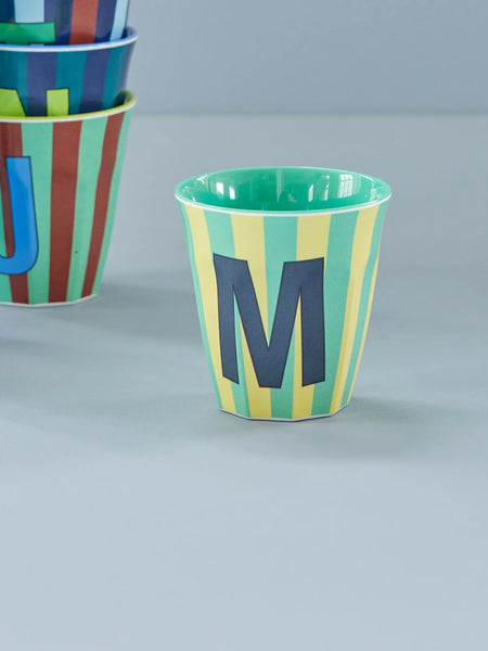 M Blue Stripe Melamine Cup - Rice DK