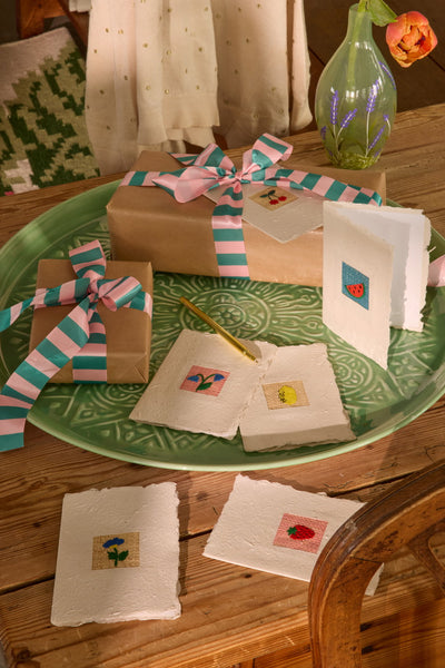 A5 Paper Card with Fruit Embroidery and Envelope - Rice DK