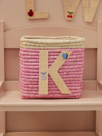 K Raffia Alphabet Sticker with Koala Embroidery - Rice DK