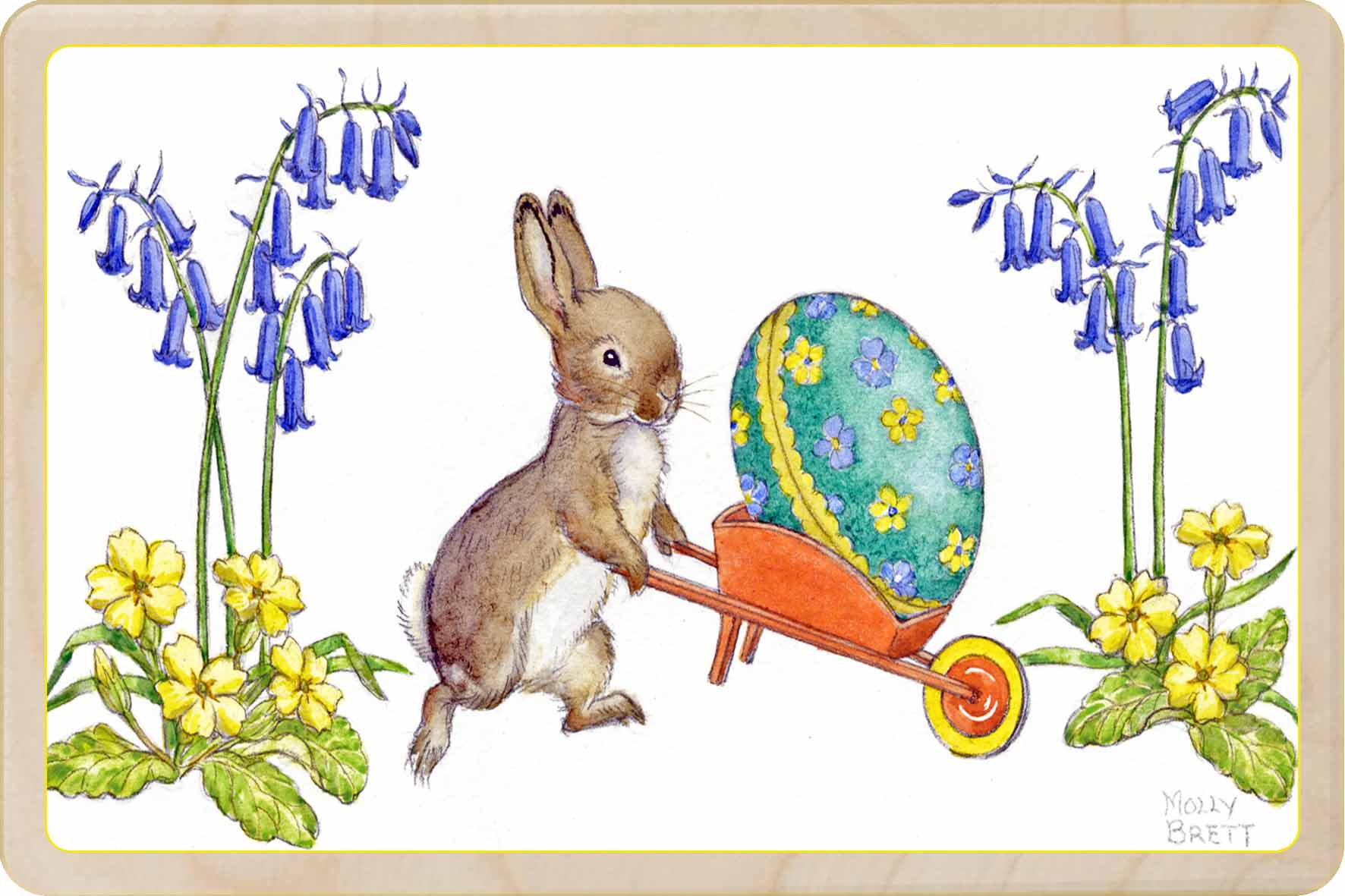 Bunny's Easter Egg Wooden Postcard - Molly Brett