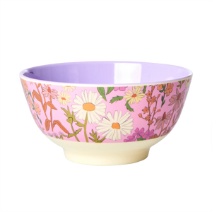 Pink Daisy Dearest Print Medium Melamine Bowl - Rice DK