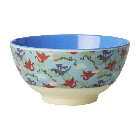 Dragon Print Medium Melamine Bowl - Rice DK