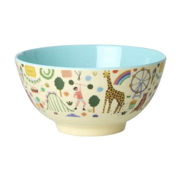 Blue Fun Fair Print Medium Melamine Bowl - Rice DK