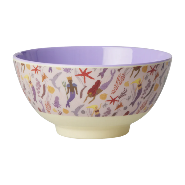 Mermaid Print Medium Melamine Bowl - Rice DK