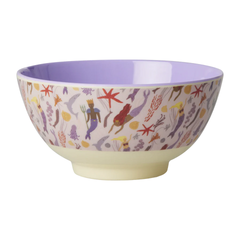 Mermaid Print Medium Melamine Bowl - Rice DK