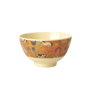 Farm Print Small Melamine Bowl - Rice DK