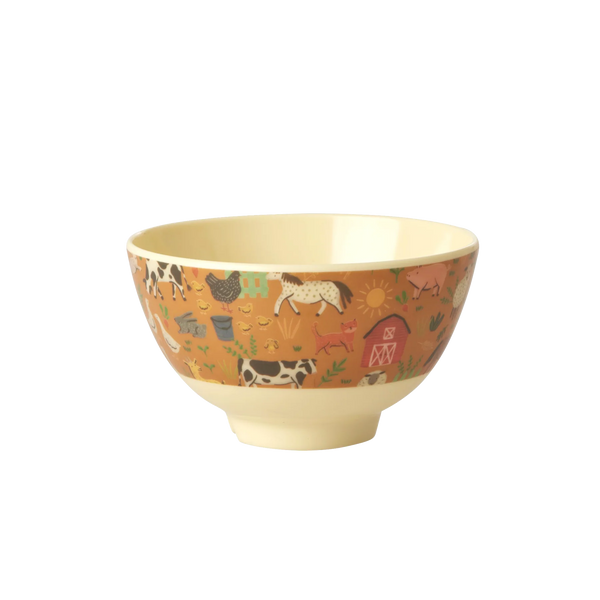 Farm Print Small Melamine Bowl - Rice DK