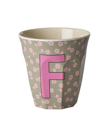 F Floral Melamine Cup - Rice DK