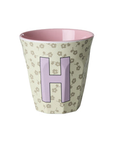 H Floral Melamine Cup - Rice DK
